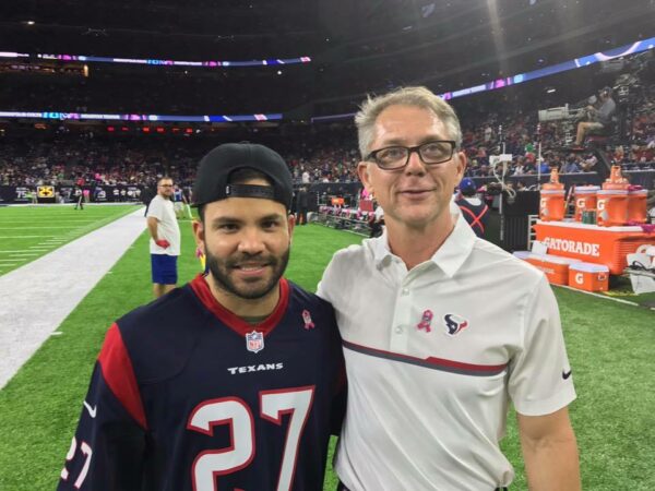 Dr. Sauders with José Carlos Altuve, professional baseball second baseman for the Houston Astros of Major League Basebal