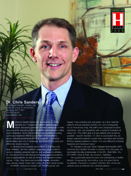 Dr. Chris Sanders, D.C. MSHC Medical Director
